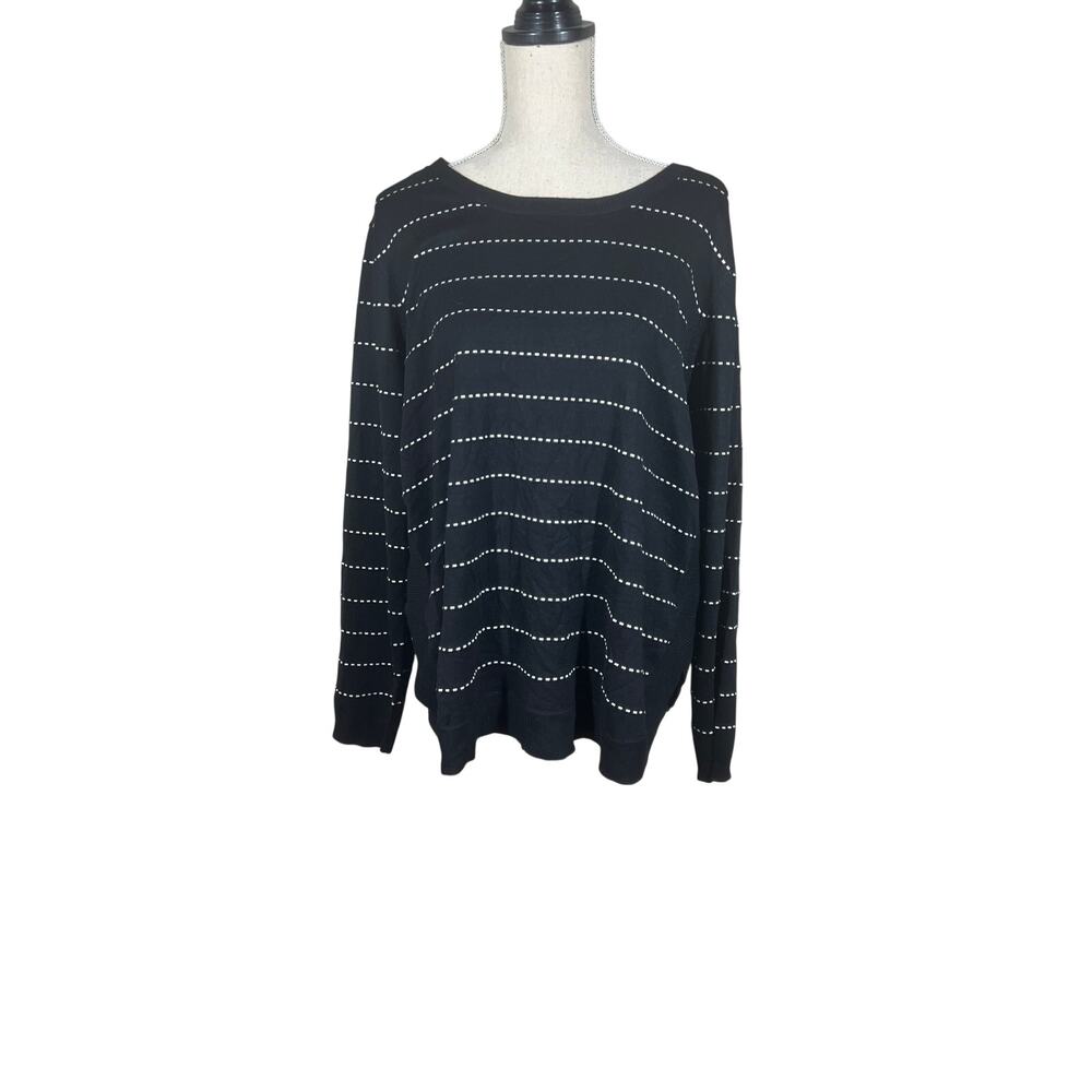 Lety & Me Black Side Detail Sweater 2X NWT | Oversized Knit Minimalist Cozycore - Picture 2 of 8